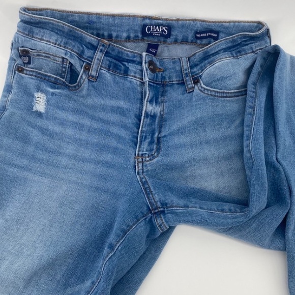 Chaps | NWOT Women’s Mid Rise Straight Denim Medium Wash Blue Jeans | Sz 6/28 | - Picture 7 of 10